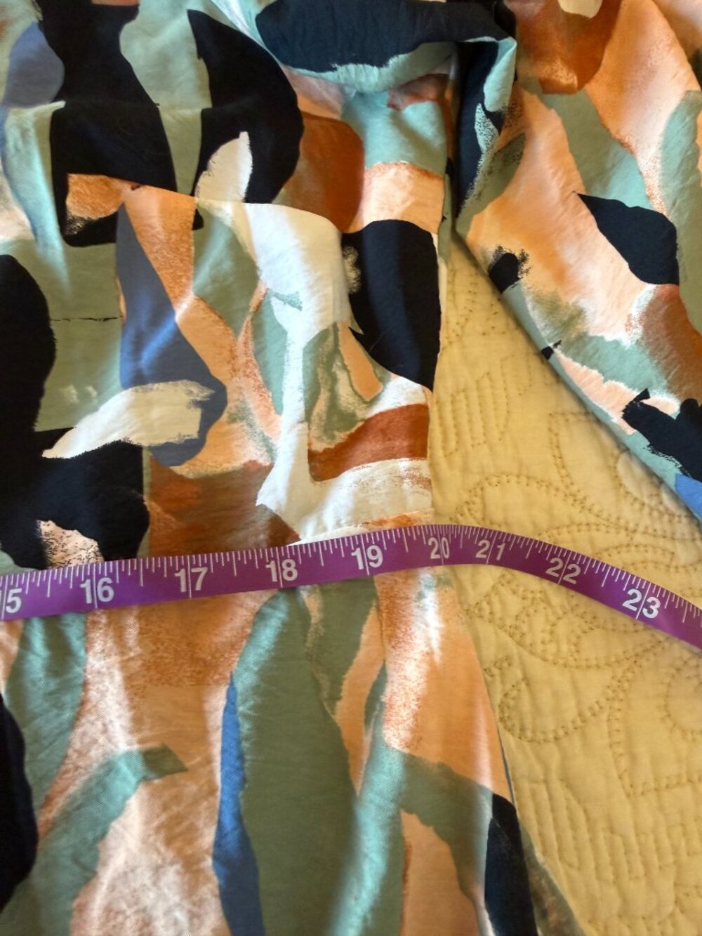 Nine West Abstract print midi shirt dress with button-front and waist tie. XL - Picture 7 of 9